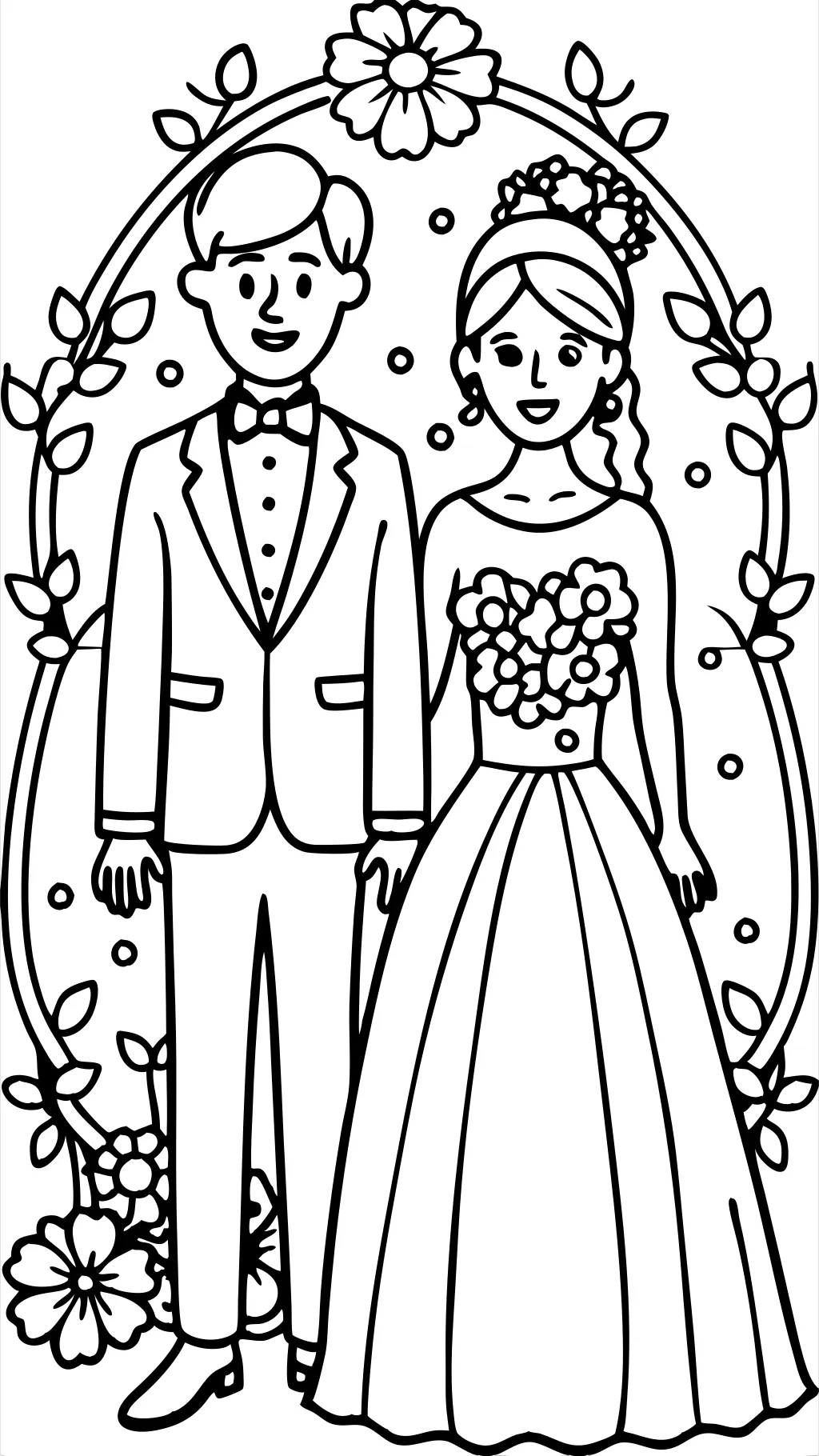 coloring pages bride and groom